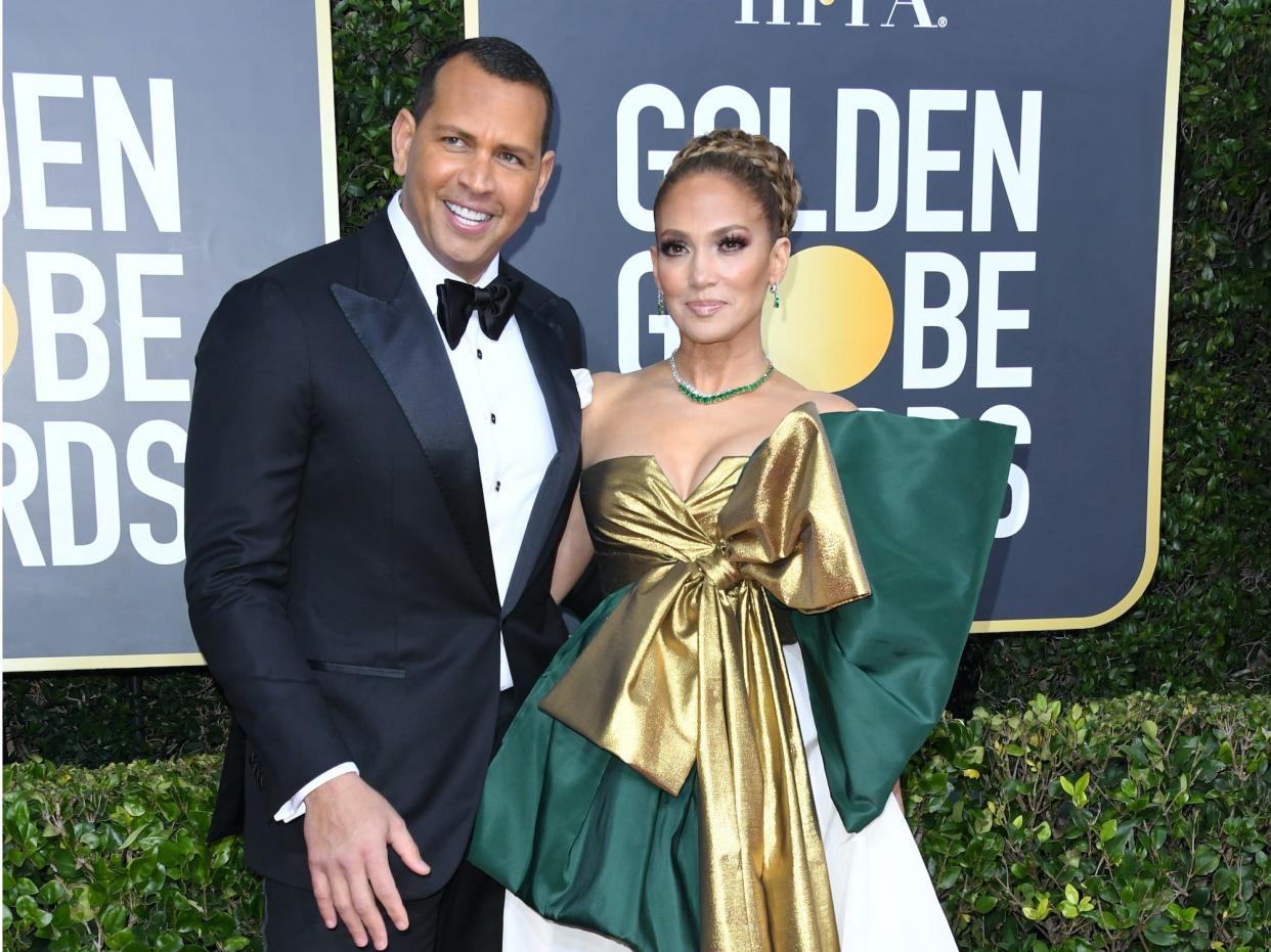 Alex Rodriguez and Jennifer Lopez golden globes