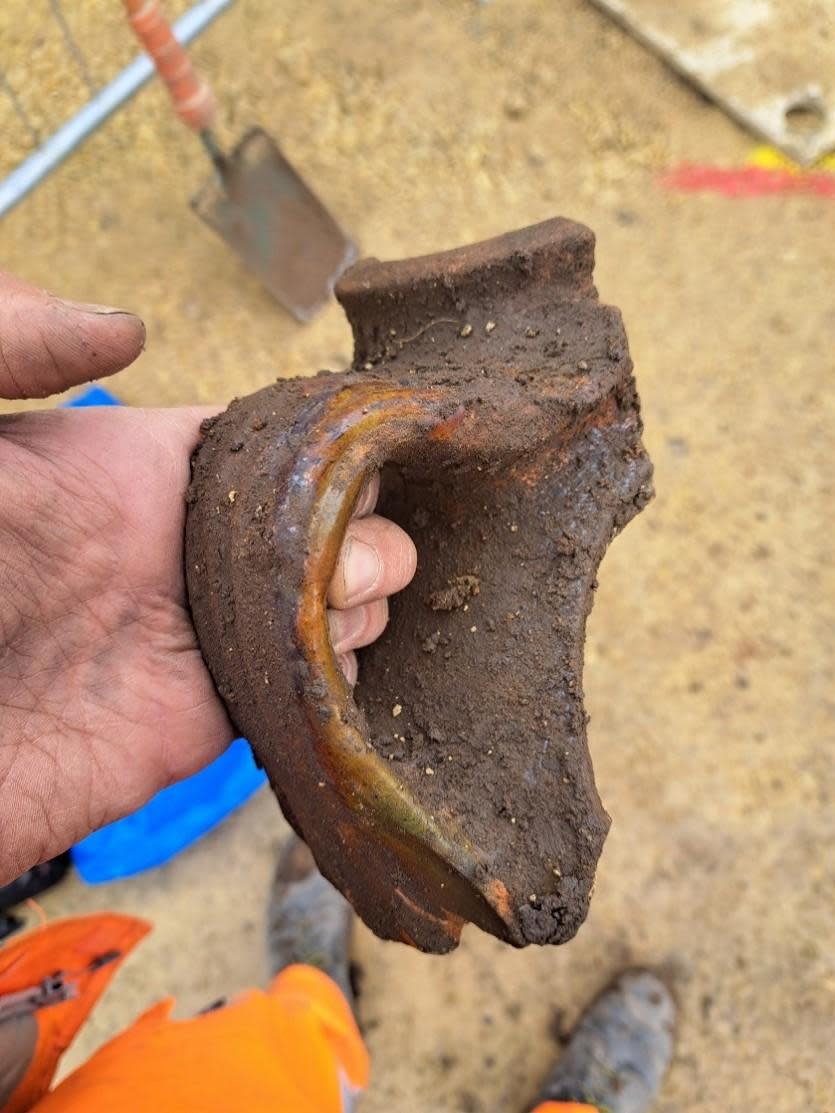 York Press: Broken pottery uncovered at the Queen Street Bridge site