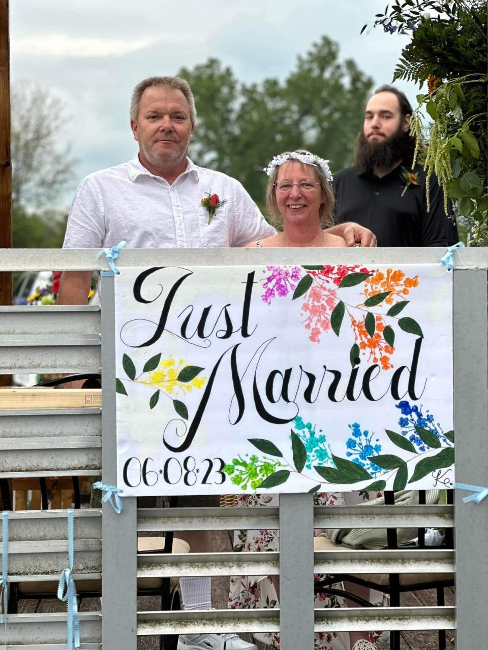 Ed Topczewski and Debbie Ahrem got married June 8 during the Canisteo Crazee Daze parade on the BK's Boutique & Florist float.