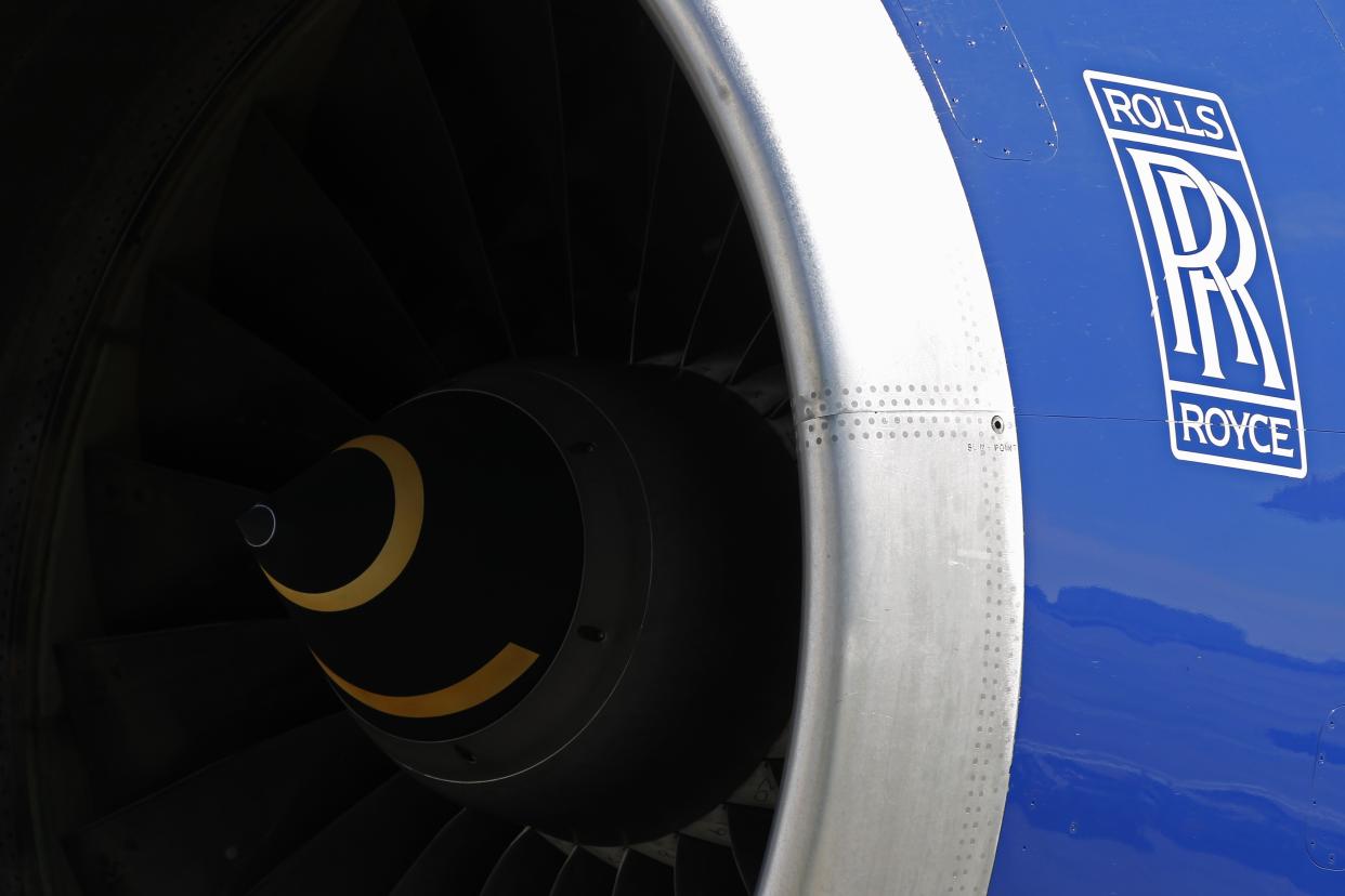 A Rolls-Royce aircraft engine of a British Airways Boeing 747 passenger plane. Photo: Stefan Wermuth/Reuters