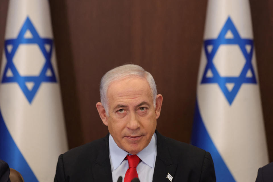 Israeli Prime Minister Benjamin Netanyahu attends the weekly Cabinet meeting in Jerusalem in September.