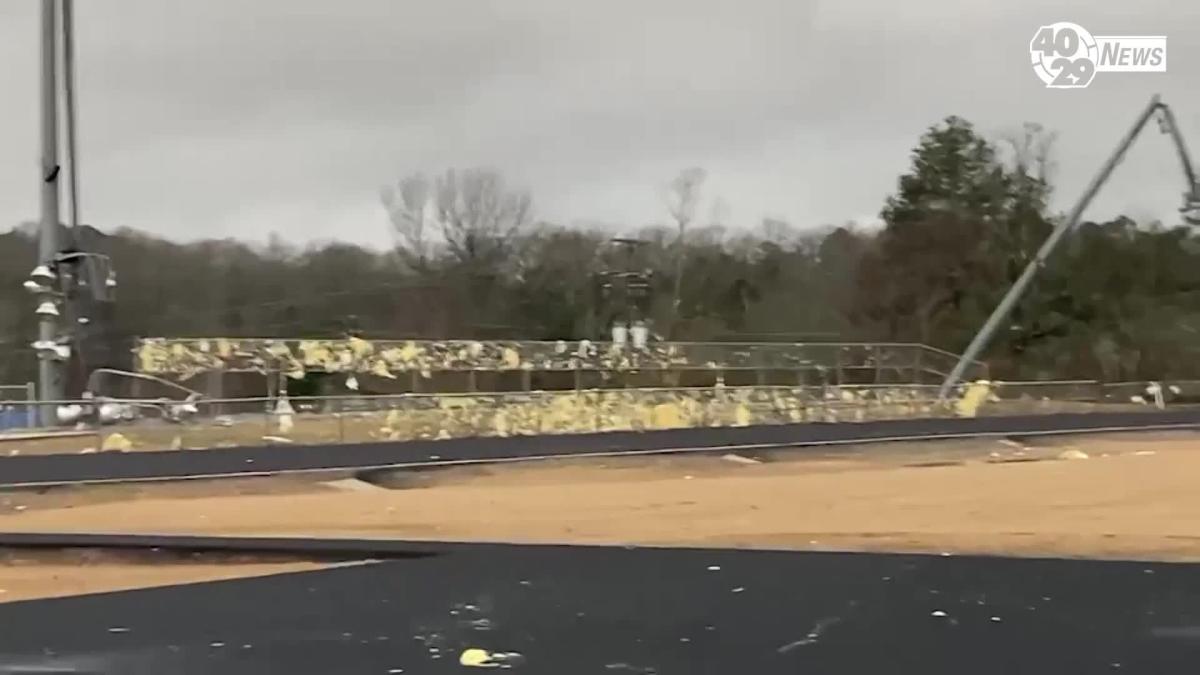 Video shows damage from possible tornado in Jessieville, Arkansas