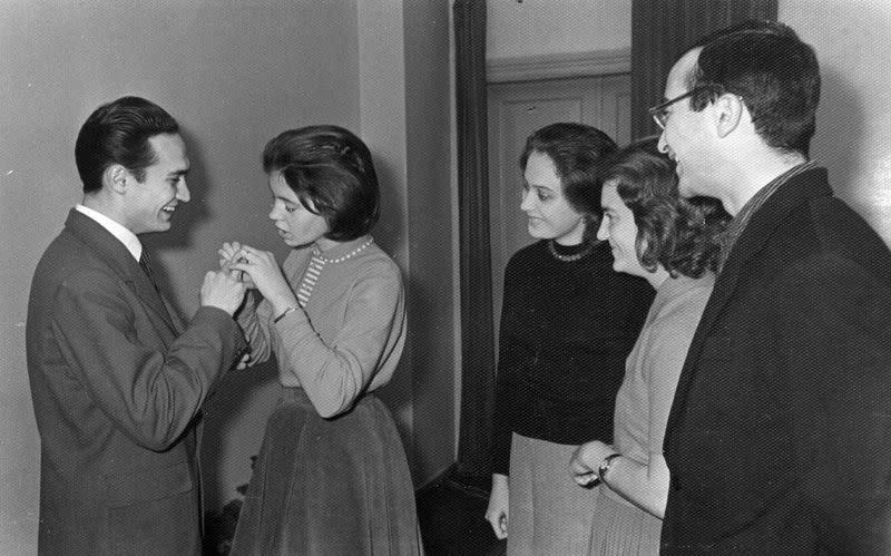 A view shows the wedding of Vladimir Petrosyan and Valeria Kokorekina in 1961 in Moscow