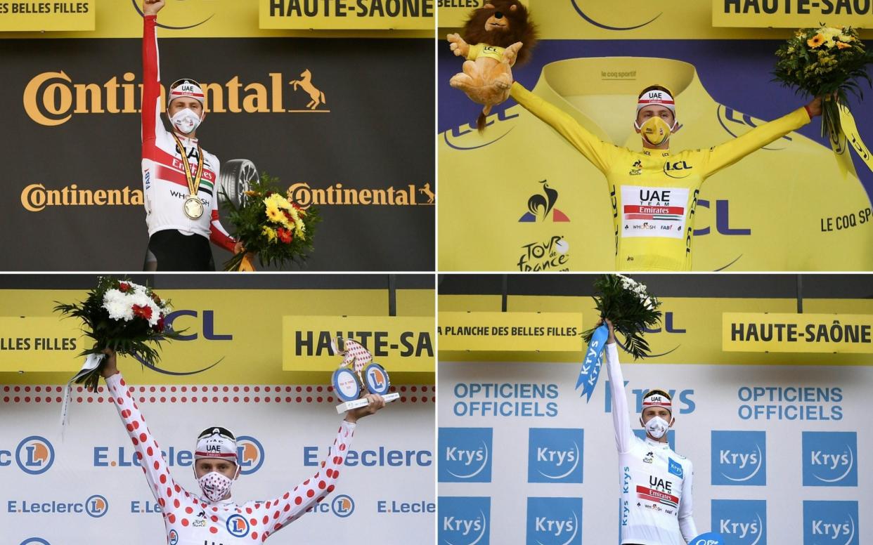 Tadej Pogacar will win the yellow, white and polka dots jersey - AFP