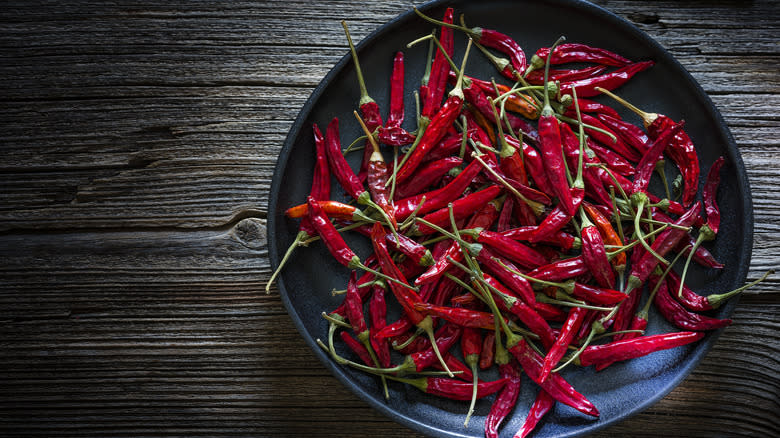 bowl of red chilis