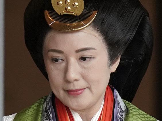 Japan’s Empress Masako sat next to her husband during the ceremony (Getty Images)