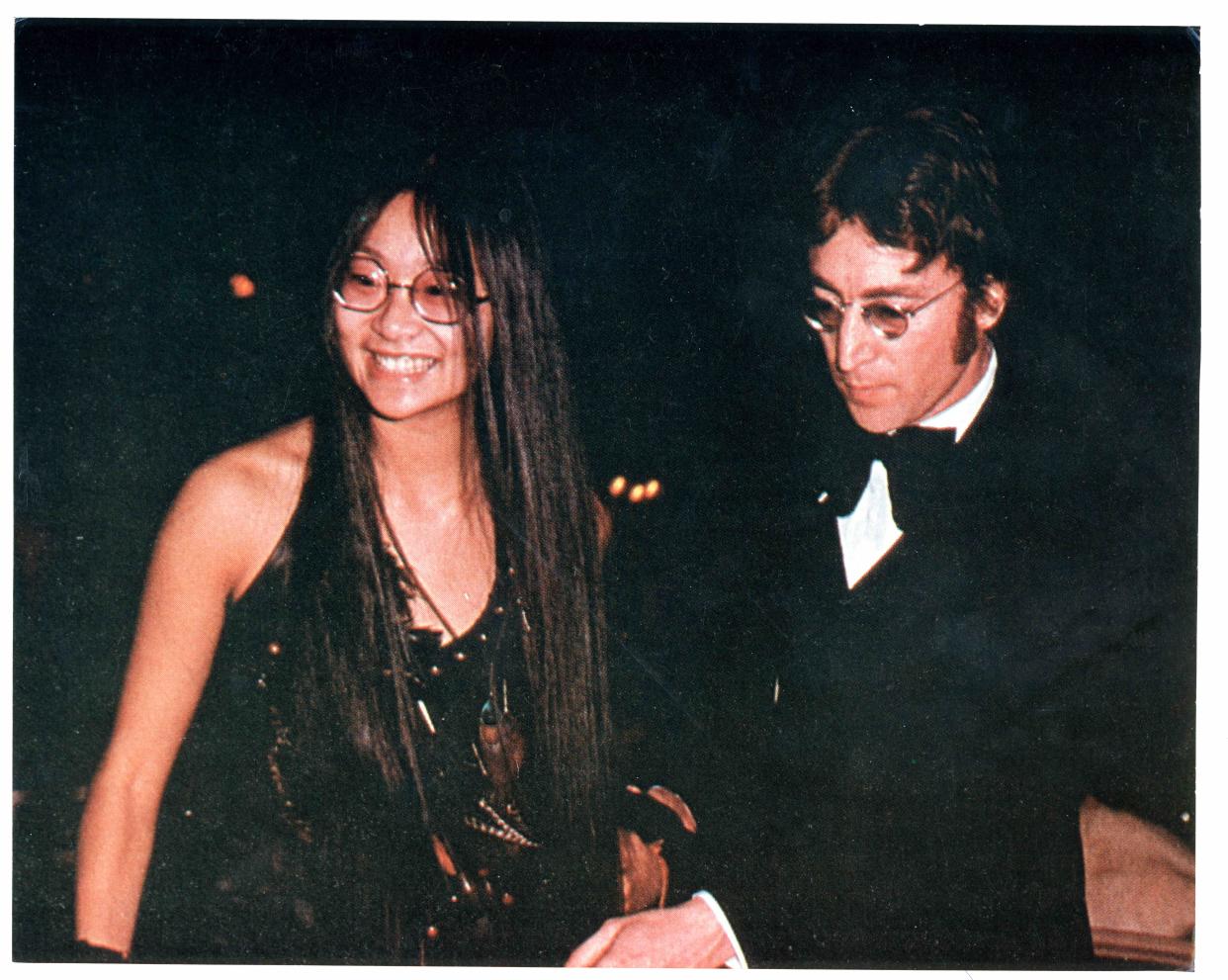 May Pang and John Lennon attend the 2nd Annual AFI Lifetime Achievement Awards honoring James Cagney at the Beverly Hilton Hotel. (Photo courtesy of May Pang)
