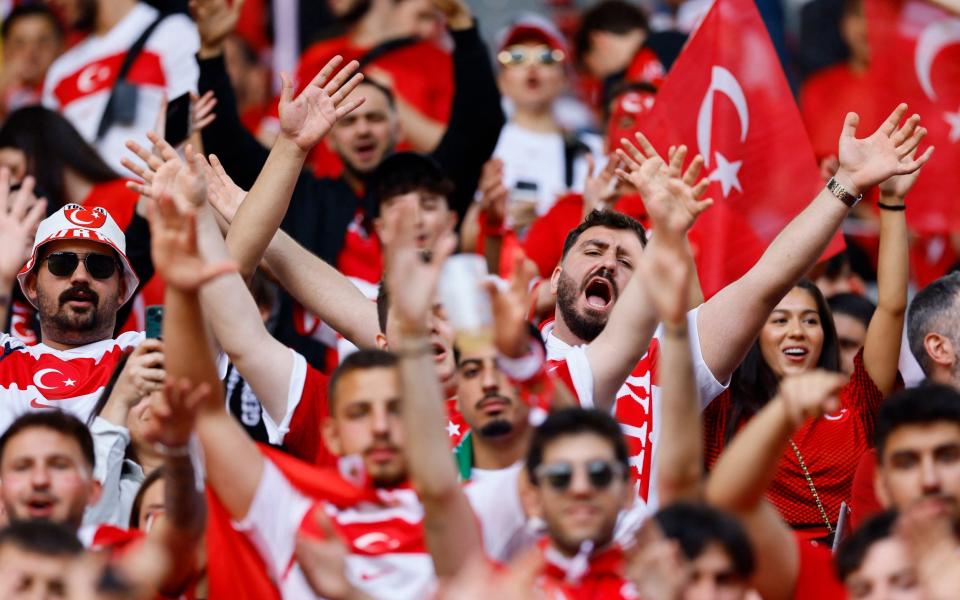 Turkey fans before their match against Portugal