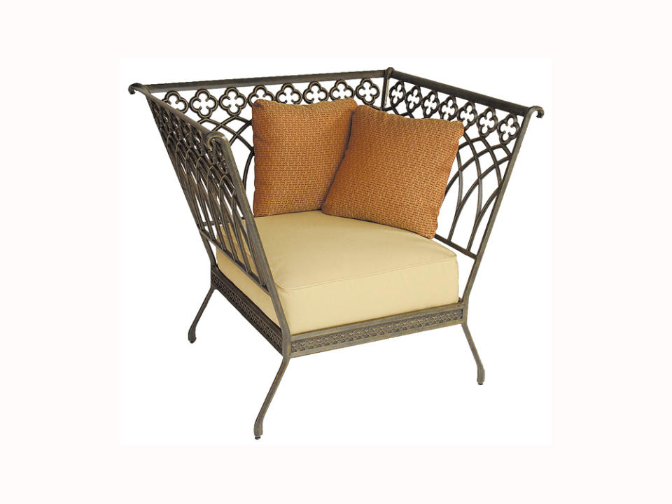 Provence Cast Aluminum Cushion Arm Lounge Chair