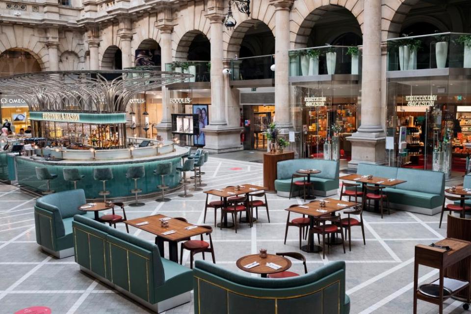 Inside the Royal Exchange.