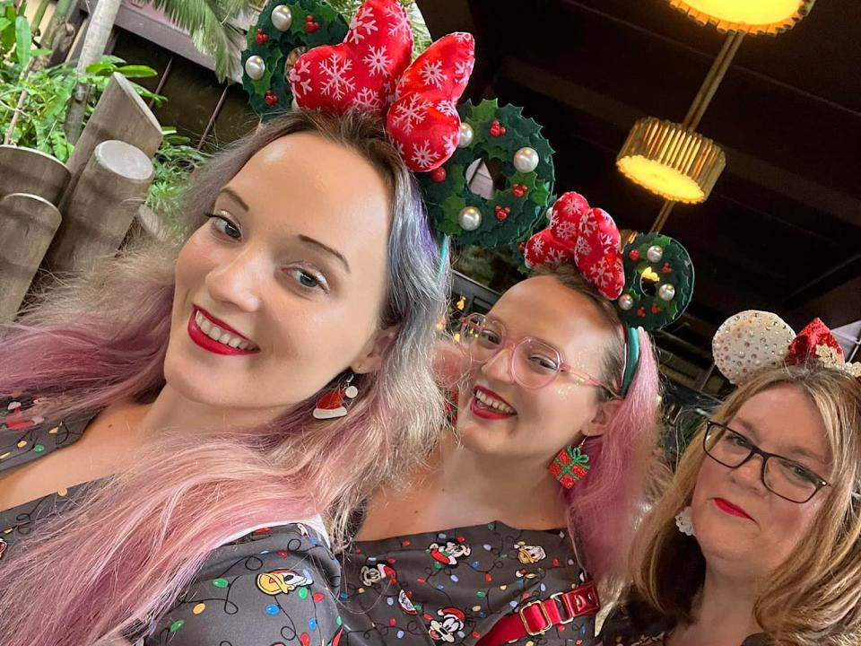 Women going to Mickey's Christmas party