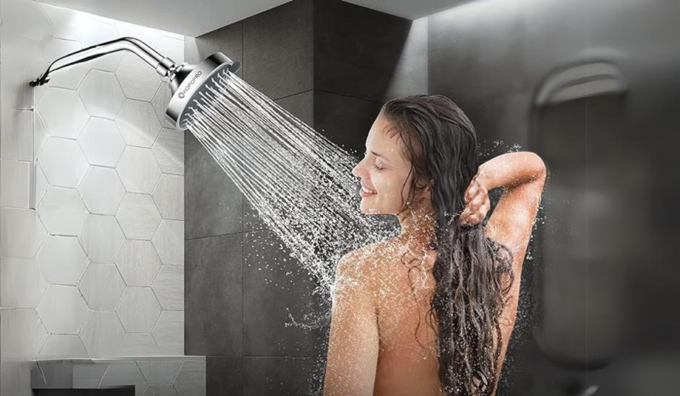 woman in shower