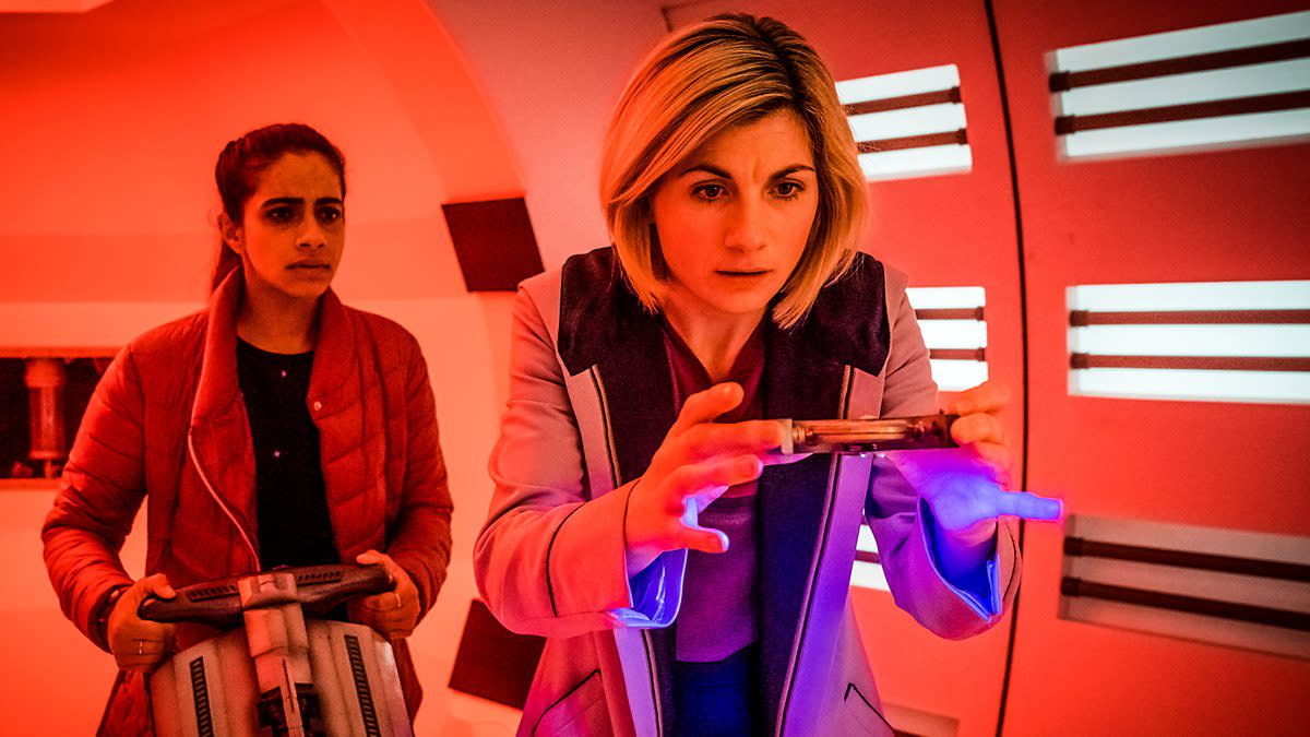 Jodie Whittaker and Mandip Gill in Doctor Who: The Tsuranga Conundrum (BBC)