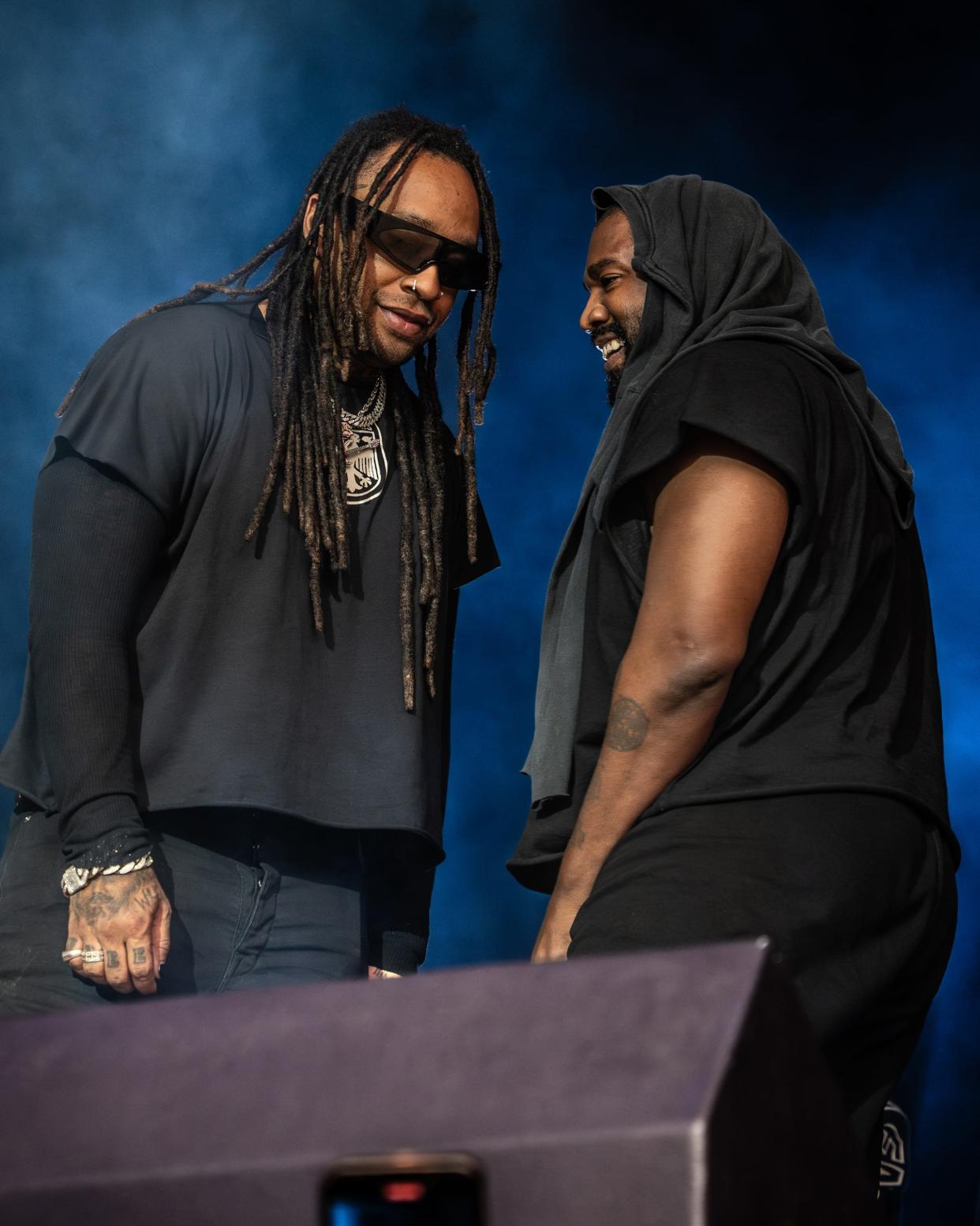 Ty Dolla $ign (left) and Ye — formerly Kanye West — make up the hip hop duo ¥$. They are pictured here ahead of the release of their debut album, "Vultures," in February 2024.