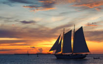 Enjoying the sunset is a nightly celebration in Key West. Locals and tourists descend on Mallory Square Dock to toast the sun as it dips into the Gulf of Mexico. What started out as a casual ritual has turned into a party with food carts selling everything from Key Lime treats to conch fritters while musical acts fill the air with their tunes and artisans do a bustling trade in local arts and crafts. The backdrop takes center stage when the sun paints the sky in a dazzling array of pink and orange.