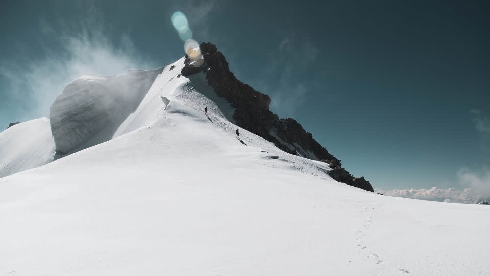 Climbers including Kilian Jornet of Spain trek through Mont Blanc du Tacul, France. - Nick Danielson/Mountain Life SL/Reuters