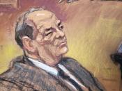 Film producer Harvey Weinstein sits during his sexual assault trial at New York Criminal Court