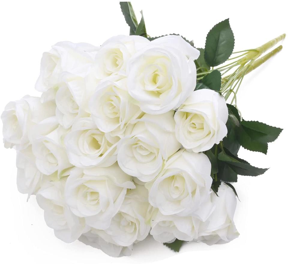 Denvii Artificial White Roses