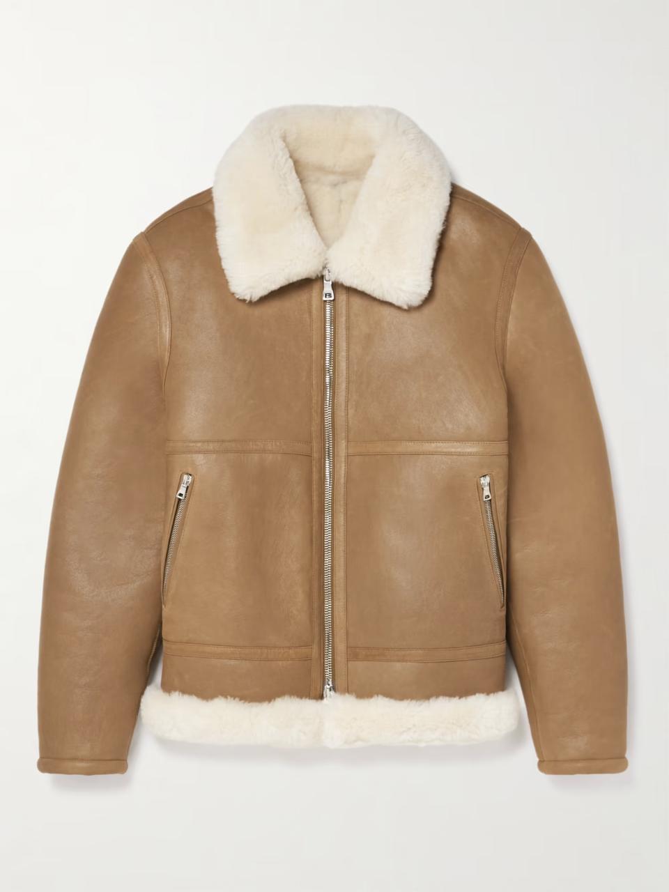 Mr P. Shearling Flight Jacket; best shearling coats; best shearling jackets; best shearling leather jacket