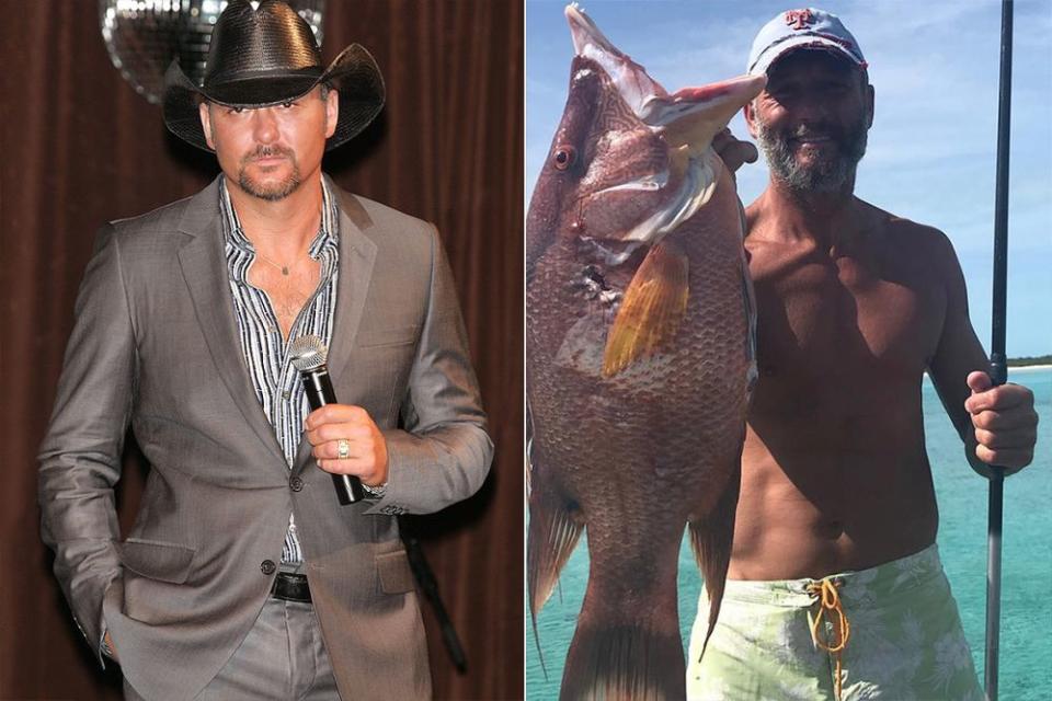 Tim McGraw in 2008 (L) and 2018