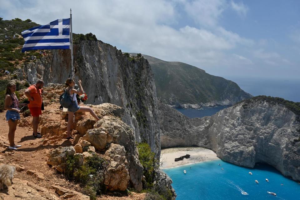 The teens were on a trip to the Greek island of Zante, currently exempt from quarantine rules (AFP via Getty Images)