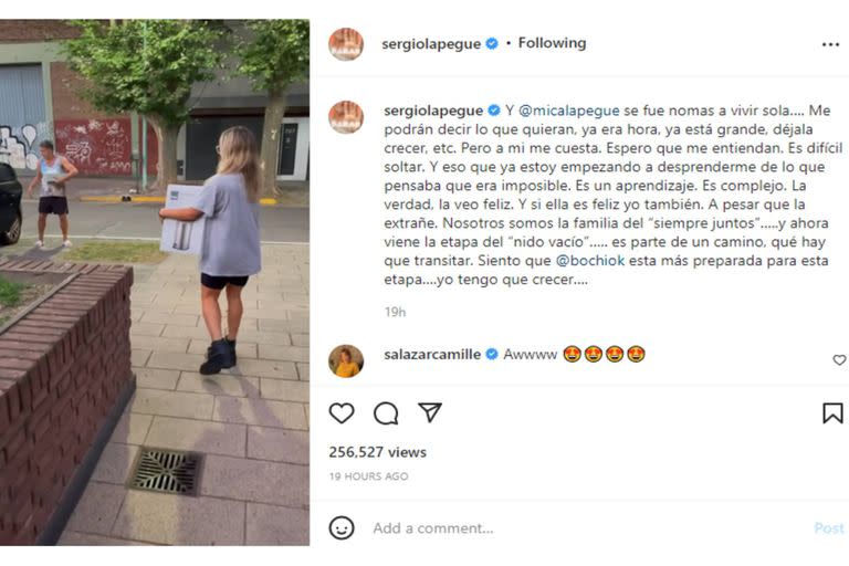 Entre mezcla de sensaciones, el periodista compartió el momento en el que su hija dejaba el hogar.