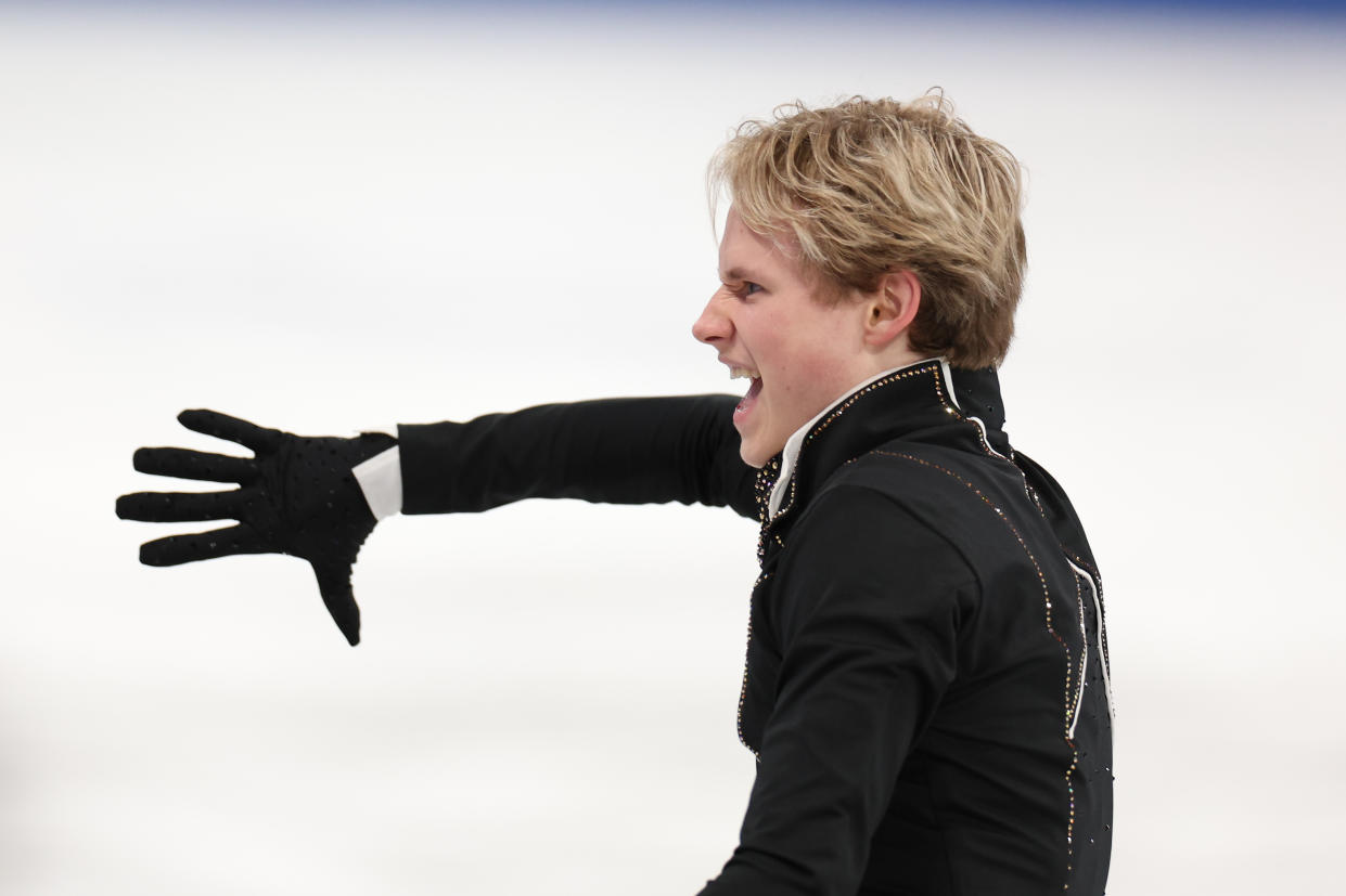 MONTREAL, CANADA - MARCH 23 : Ilia Malinin of United States competes in Men Free Skating during World Figure Skating Championships 2024 in Montreal, Quebec, Canada on March 23, 2024. (Photo by Mert Alper Dervis/Anadolu via Getty Images)