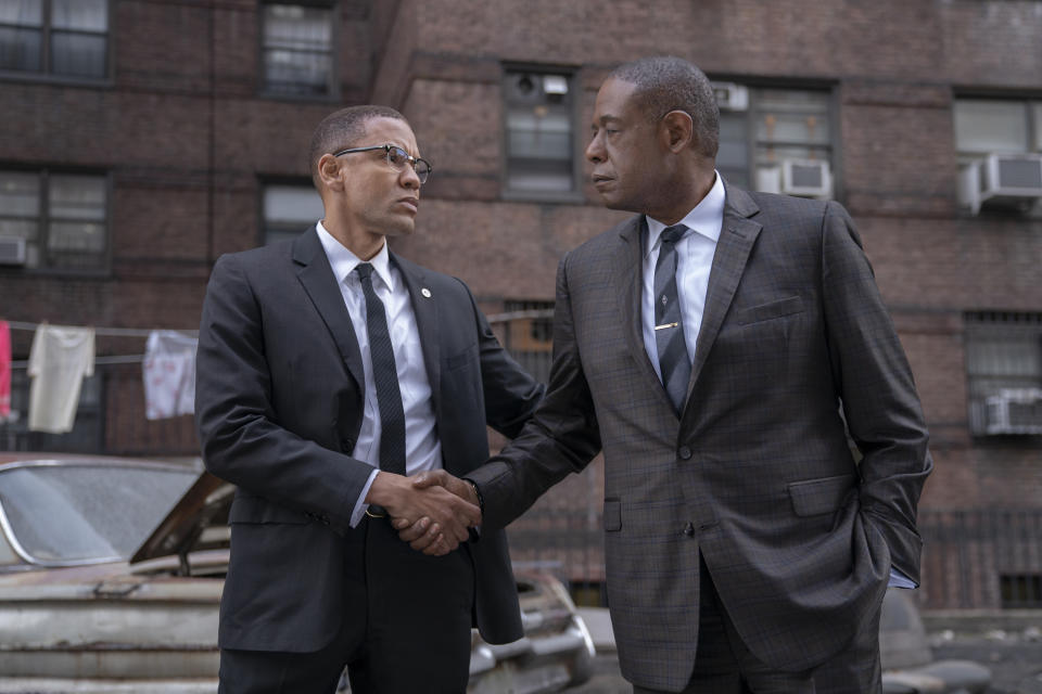 Malcolm X (Nigél Thatch) and Johnson (Forest Whitaker) make a deal. | Photo Courtesy David Lee/EPIX