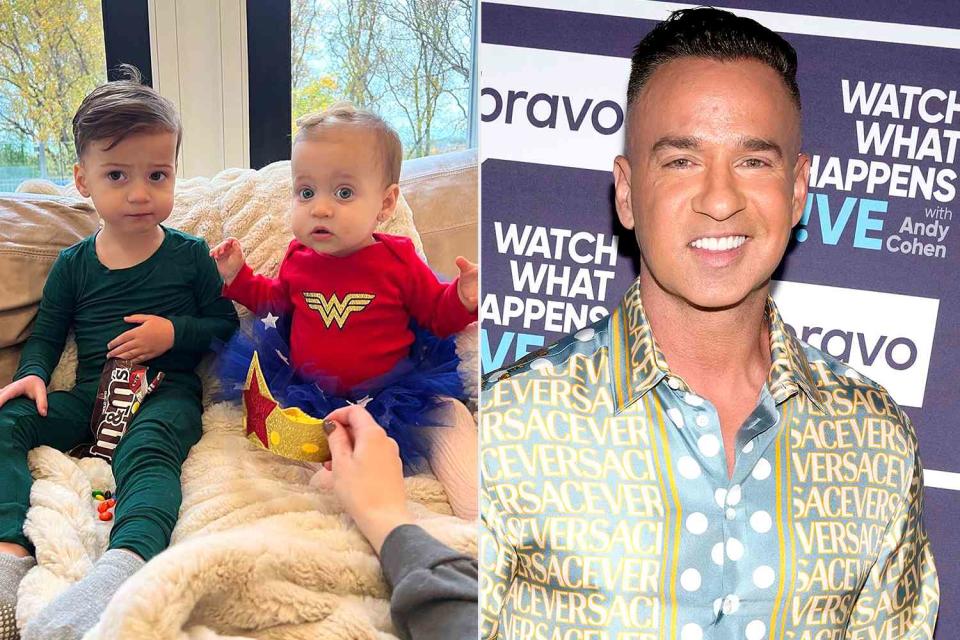 <p>Mike Sorrentino/Instagram</p> Mike Sorrentino celebrates Halloween with his two kids. 