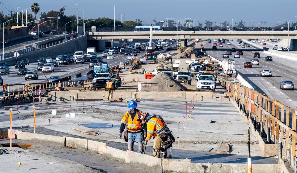 Construction on the I-405 in 2022.