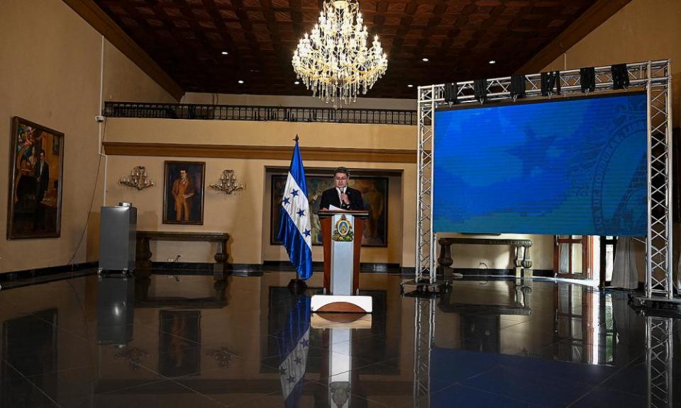 Hernández at the presidential house in Tegucigalpa last month.