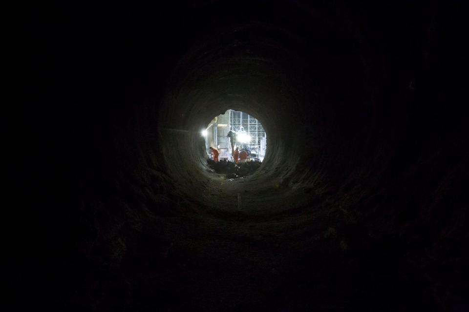 Construction of tunnels at new Crossrail Bond Street (March 2013) (Crossrail Project)