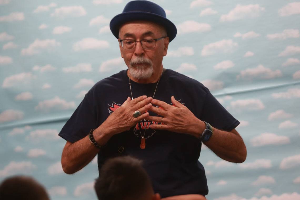 Juan Felipe Herrera addressed Myisha Lea’ea’s fourth-grade class on the first day that Juan Felipe Herrera Elementary School opened its doors, he delivered a five-word “magic message” for the students: “You have a beautiful voice.”