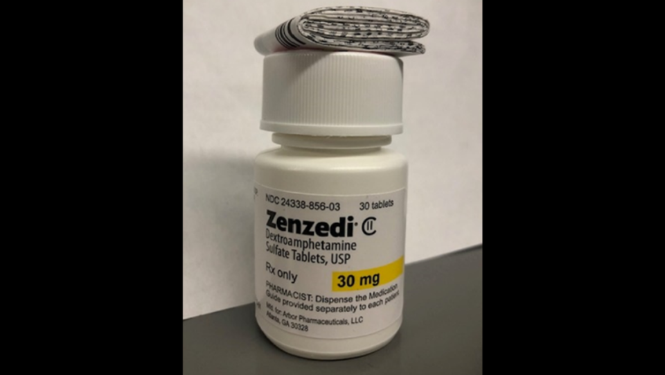 The recalled bottles labeled as containing 30 mg Zendedi tablets.