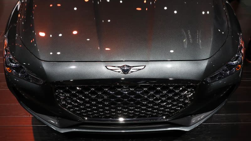 Hyundai Genesis G70 is displayed at the North American International Auto Show in Detroit, Michigan