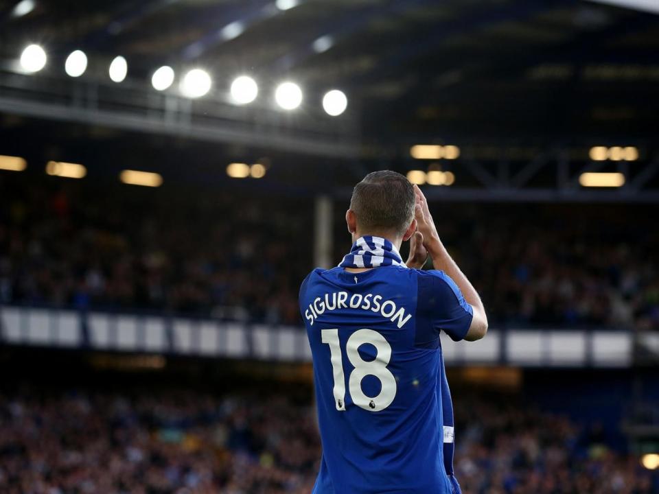 New signing Gylfi Sigurdsson was presented to the crowd before the game (Getty)