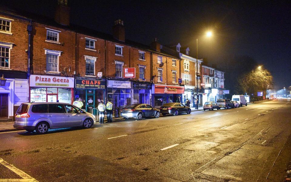 The cordon in place after armed police officers raided a flat on Hagley Road in Birmingham - Credit: Caters News