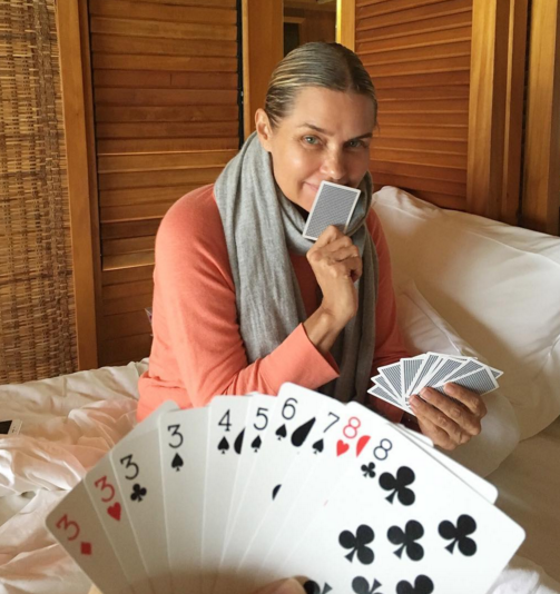 She played cards on rainy days. (Photo: Instagram)