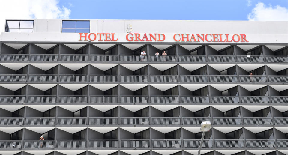 Guests have been moved from the Hotel Grand Chancellor to be begin mandatory quarantine again elsewhere. Source: AAP