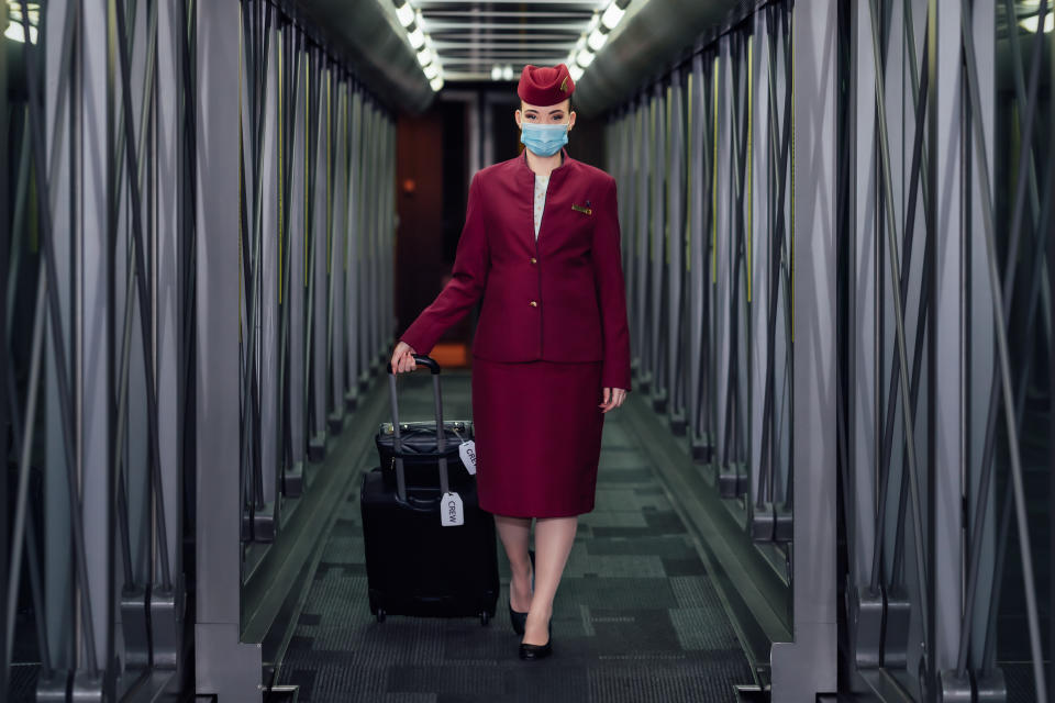 Flight attendant Braydin air hostess 
