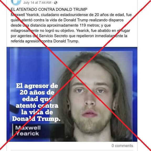 <span>Captura de pantalla de una publicación en Facebook, hecha el 16 de julio de 2024</span>