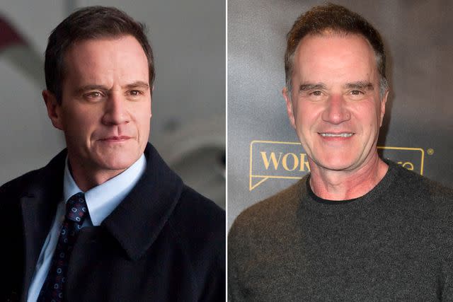 <p>David Giesbrecht/NBCU Photo Bank/NBCUniversal via Getty Images/Getty ; Unique Nicole/Getty</p> Tim DeKay as Peter Burke in 'White Collar'. ; Tim DeKay attends the Honor: In Their Words - Stories Commemorating The 50th Anniversary Of The End Of The Vietnam War on March 18, 2023 in Los Angeles, California.