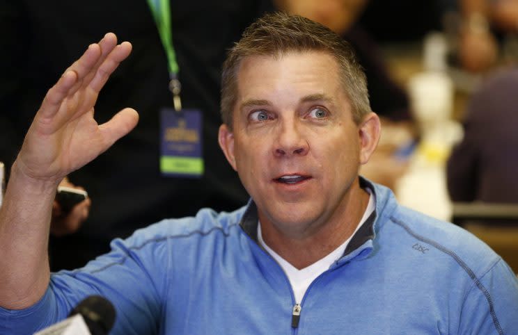 Coach Sean Payton and the Saints made two first-round picks on Thursday. (AP)