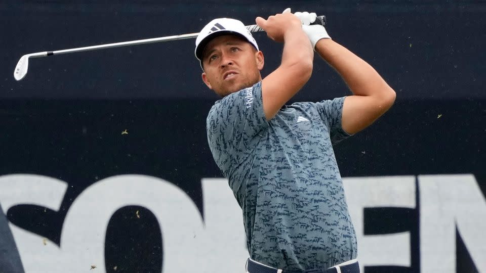 Schauffele drives from the 15th tee. - Michael Madrid/USA Today/Reuters