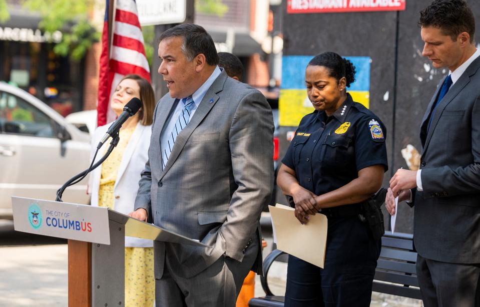 During a Thursday press conference, Columbus Mayor Andrew J. Ginther requested that businesses in the Short North voluntarily close at midnight for the upcoming weekend and beyond as part of a series of strategies to crack down on crime in the area.