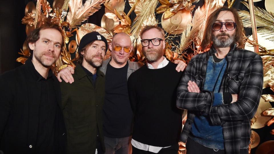 Guitarists Bryce Dessner and Aaron Dessner, bassist Scott Devendorf, singer Matt Berninger and drummer Bryan Devendorf of The National in 2018. (Photo by Theo Wargo/Getty Images for Citi)