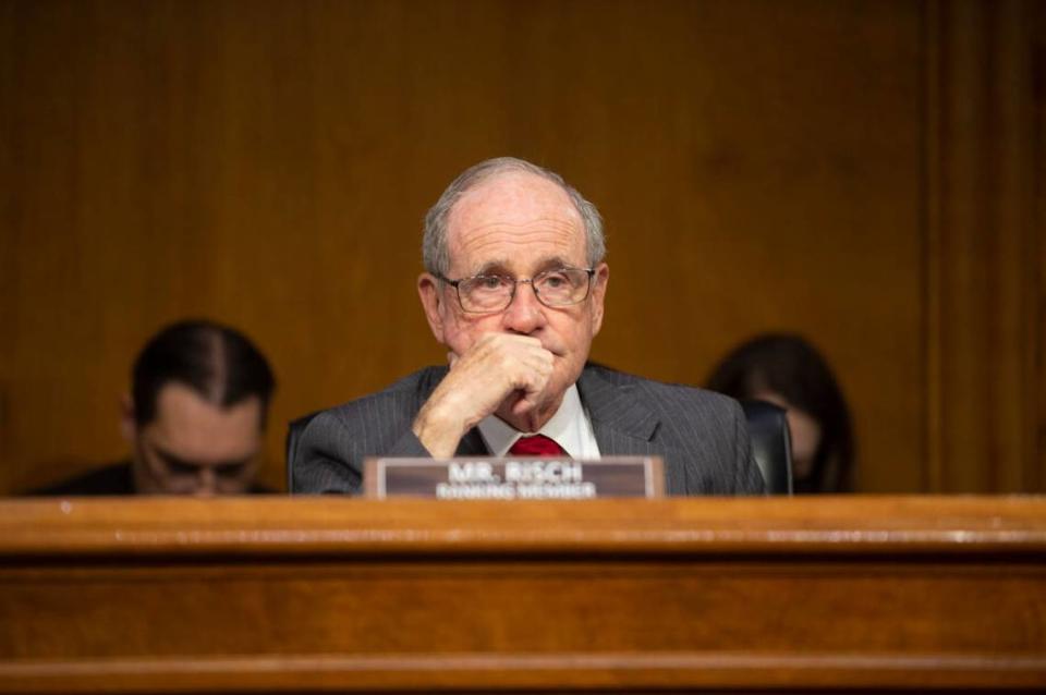 U.S. Sen. Jim Risch, R-Idaho, at a Senate Foreign Relations Committee hearing on April 26, 2022 in Washington, D.C. Bonnie Cash/Pool/Getty Images