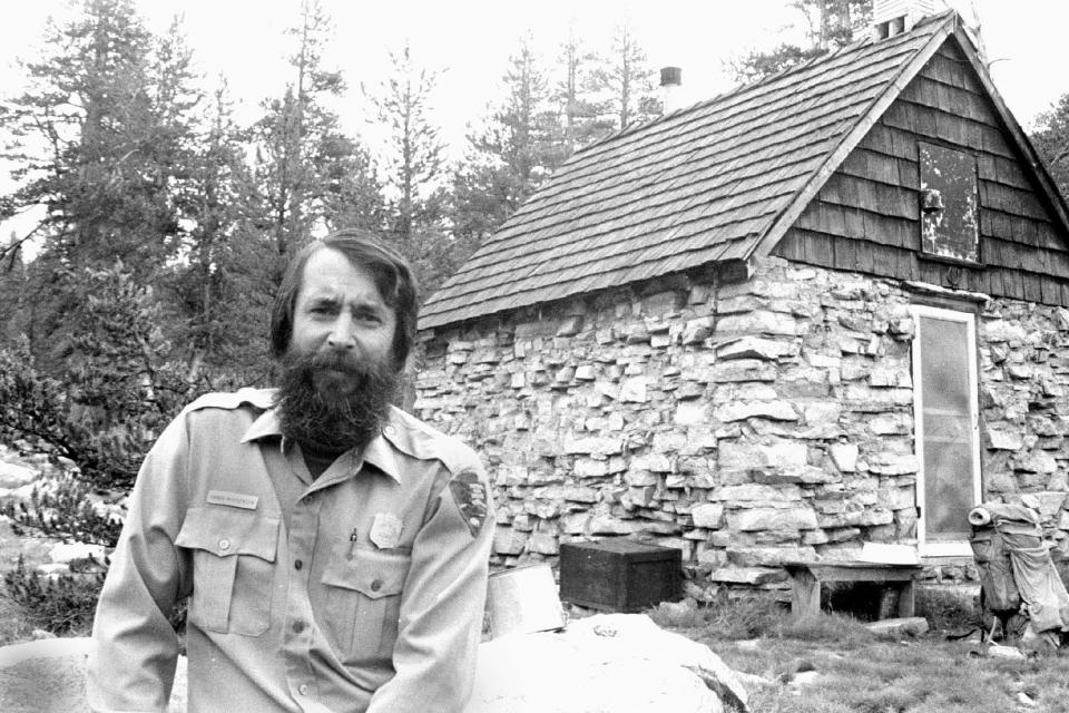 Randy Morgenson, a longtime ranger with Sequoia and Kings Canyon national parks, is pictured in 1988 in front of the Tyndall Creek Ranger Station in Sequoia National Park. After 30-plus years navigating the backcountry and rescuing missing hikers, Morgenson disappeared while on patrol in the park in 1996. Despite an exhaustive, two-week search, his body was not found until five years later.