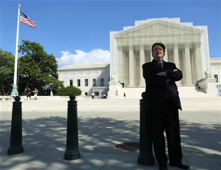 Shaun McCutcheon is shown in front of the United States Supreme Court in Washington, D.C. on September 13, 2013. REUTERS/Gary Cameron