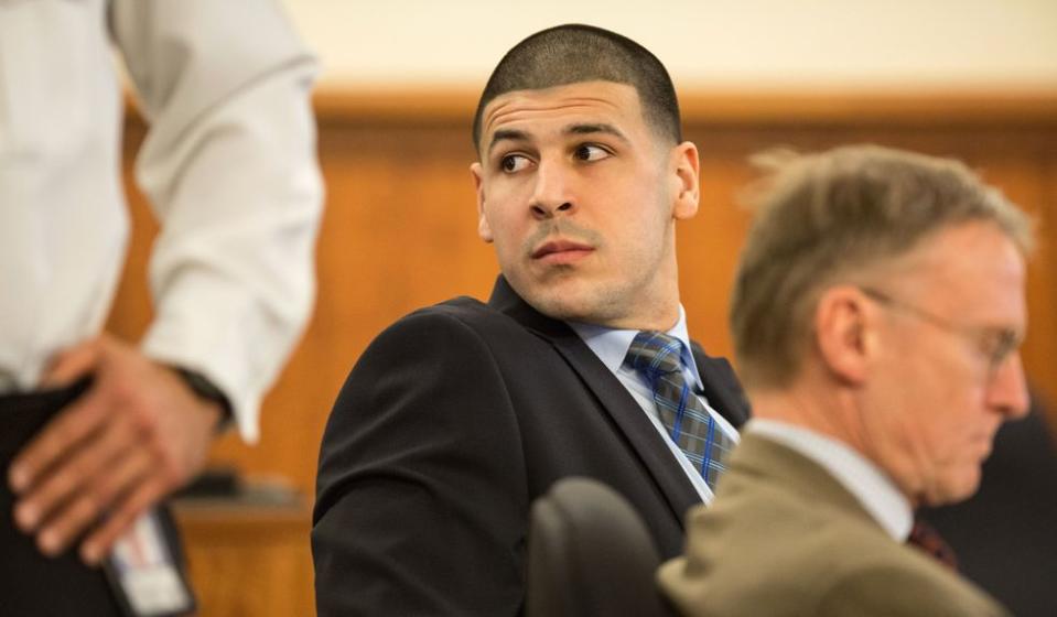 Aaron Hernandez at his murder trial